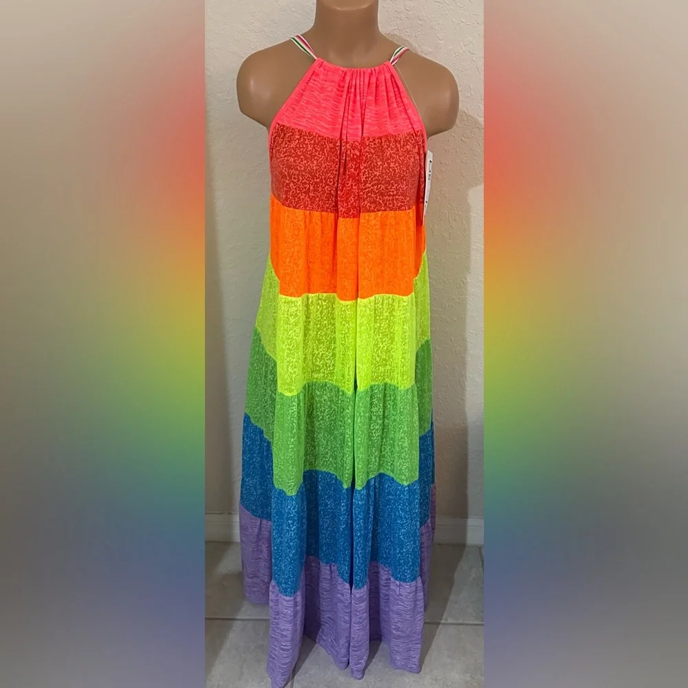 Pitusa Popsicle Halter Dress Rainbow-Petite NWT - Picture 8 of 13
